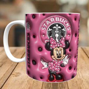 3D Minnie Starbucks Inflated Mug 3D Puffy Mug 3D Daisy Puff Mug